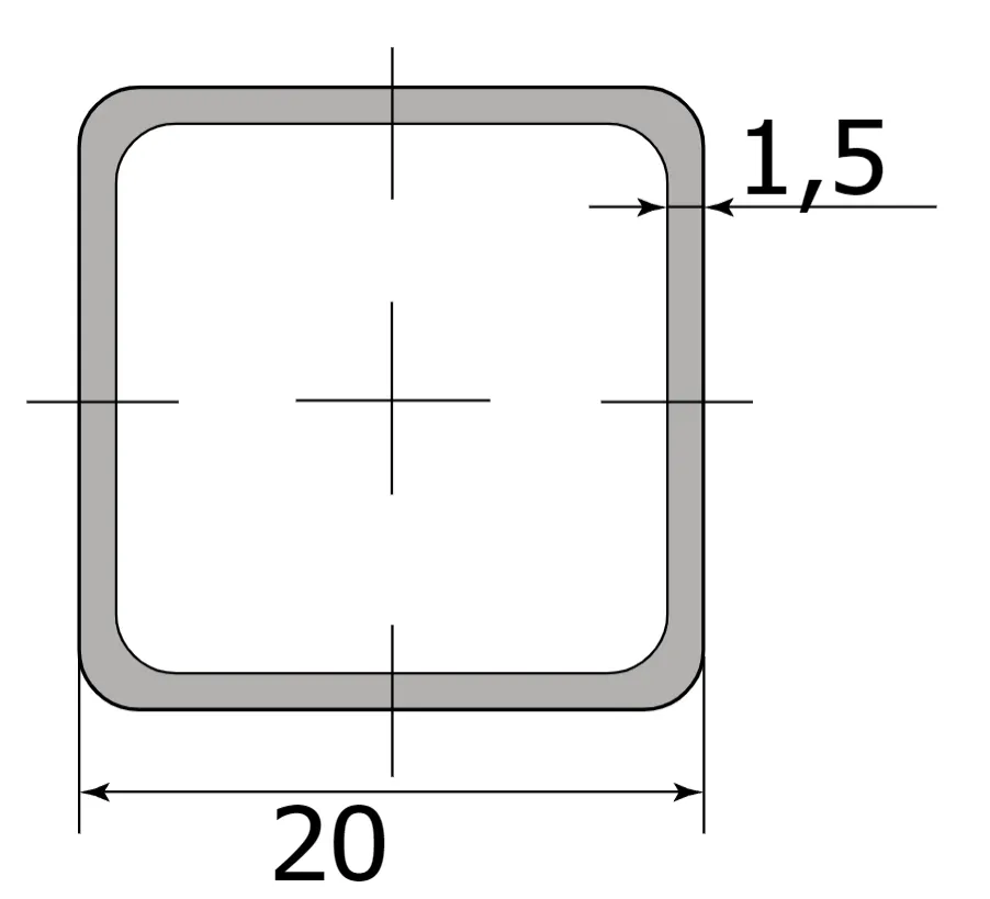 Труба профильная 20*20*1.5 (6,0м)