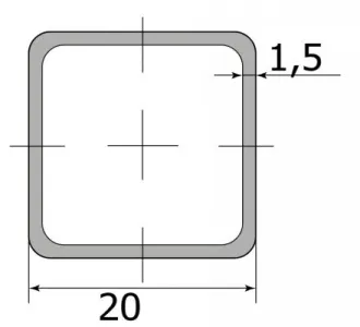 Труба профильная 20*20*1.5 (6,0м)