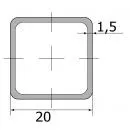 Труба профильная 20*20*1.5 (6,0м)
