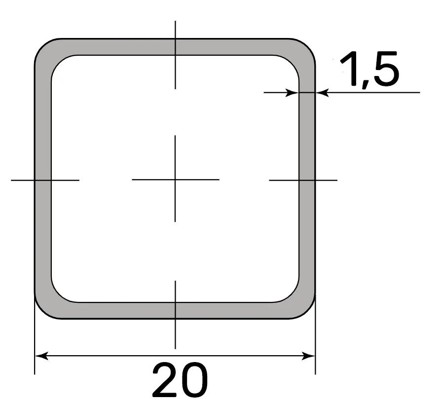 Труба профильная 20*20*1.8 (6,0м)