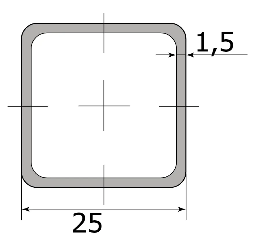 Труба профильная 25*25*1,5 (6,0м)