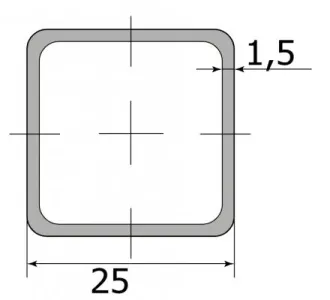 Труба профильная 25*25*1,5 (6,0м)