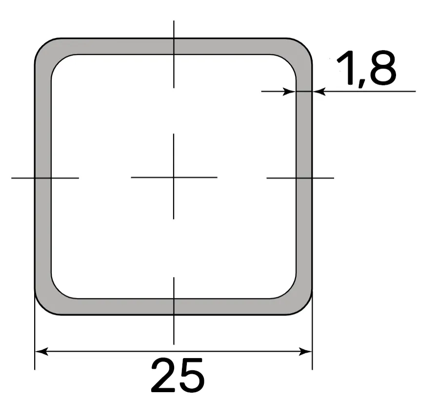 Труба профильная 25*25*1.8 (6,0м)