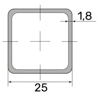 Труба профильная 25*25*1.8 (6,0м)