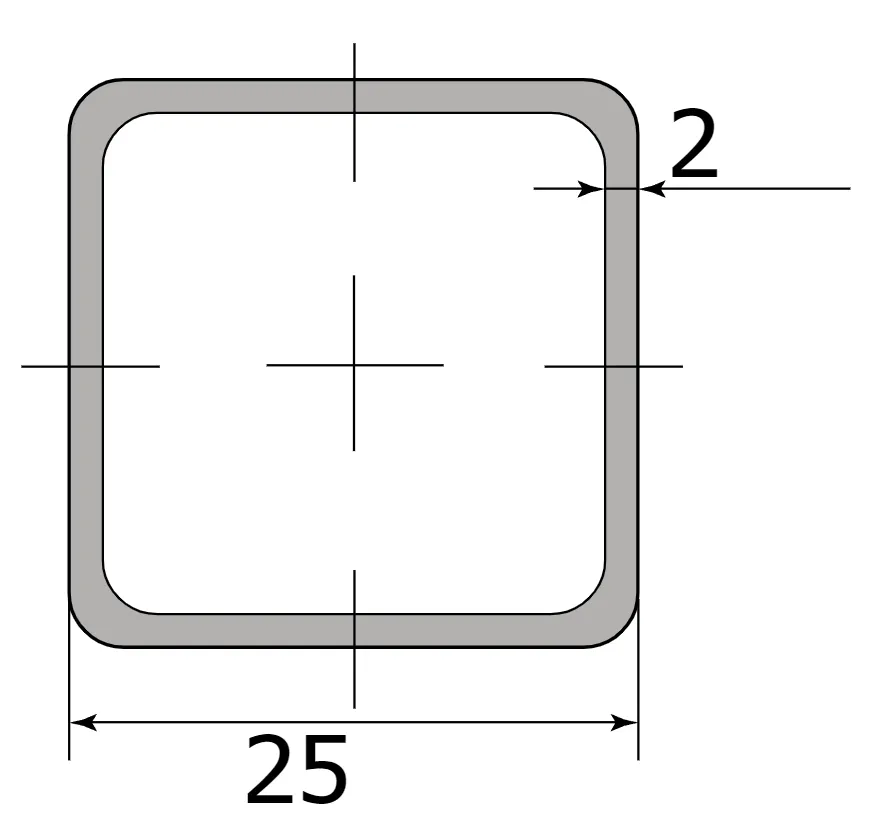 Труба профильная 25*25*2.0 (6,0м)