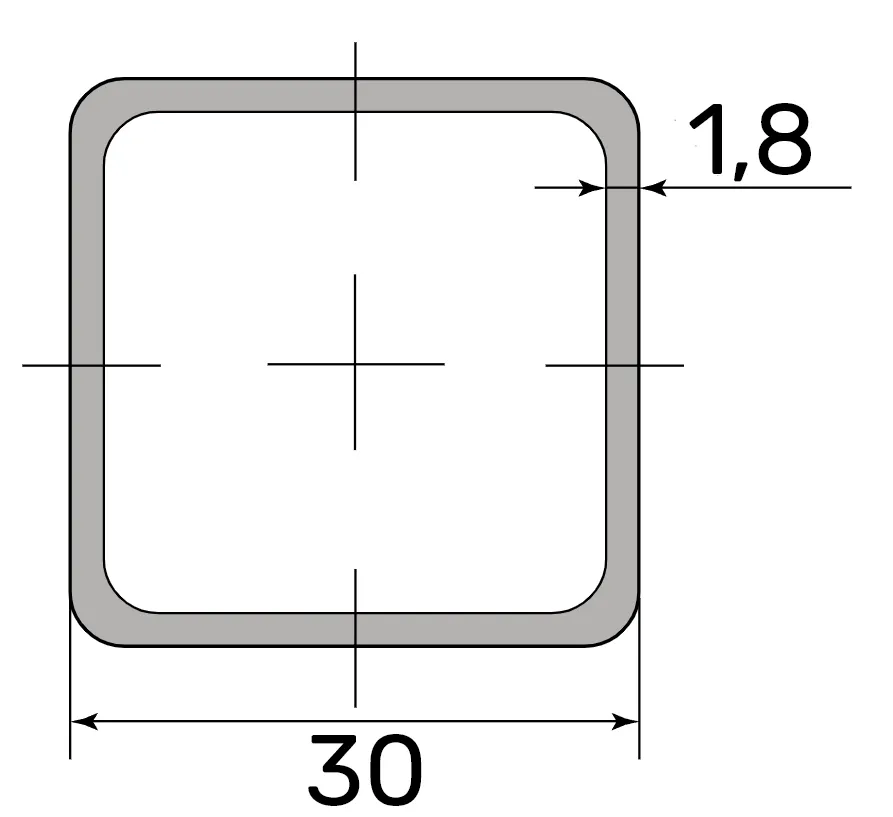 Труба профильная 30*30*1,8  (6,0м)