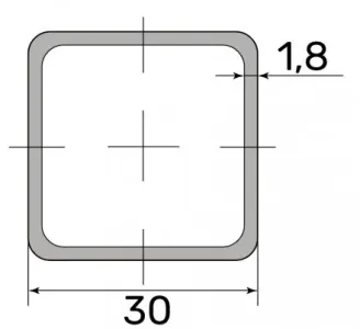 Труба профильная 30*30*1,8  (6,0м)