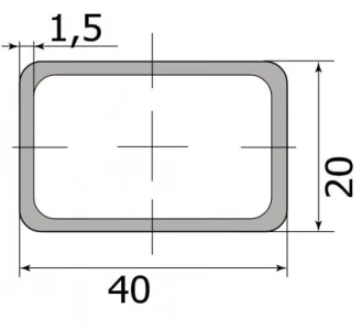 Труба профильная 40*20*1,5  (6,0м)