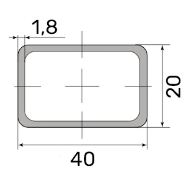 Труба профильная 40*20*1,8 (6,0м)