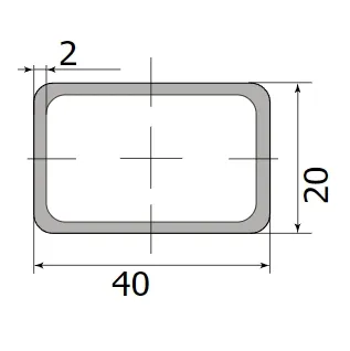 Труба профильная 40*20*2,0  (6,0м)