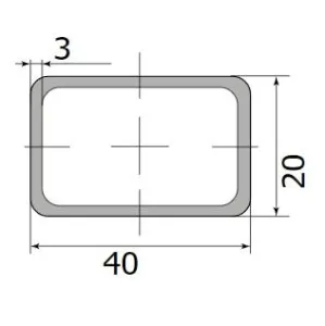 Труба профильная 40*20*3,0  ( 6,0м)