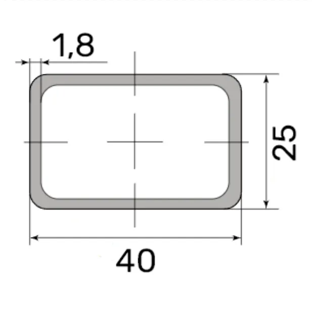 Труба профильная 40*25*1.8 (6,0м)