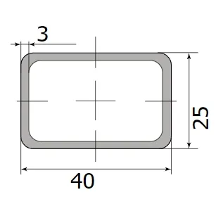 Труба профильная 40*25*3,0  ( 6,0м)