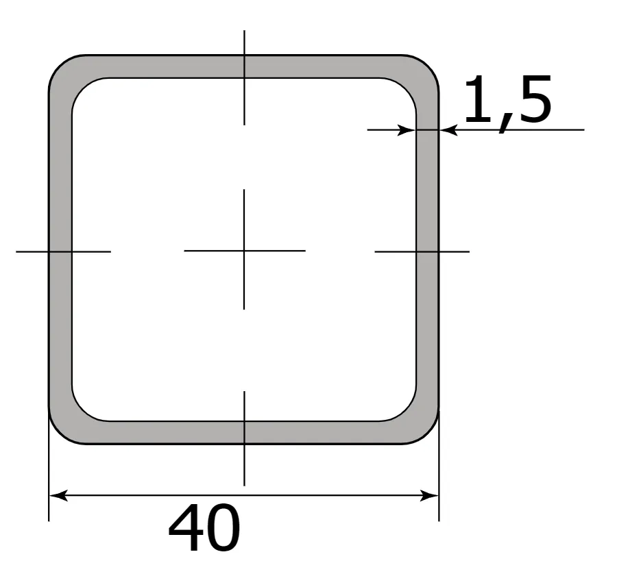 Труба профильная 40*40*1,5   ( 6,0м)