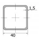 Труба профильная 40*40*1,5   ( 6,0м)