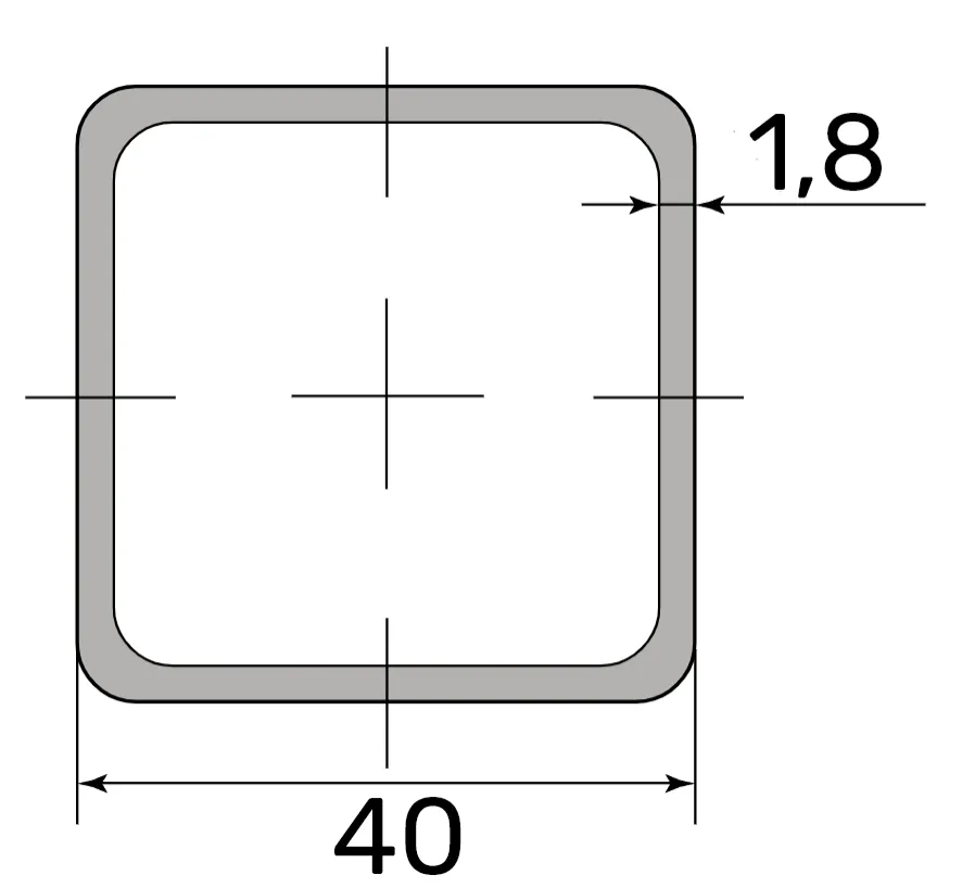 Труба профильная 40*40*1.8 ( 6,0м)