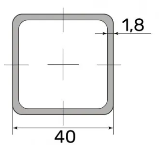 Труба профильная 40*40*1.8 ( 6,0м)