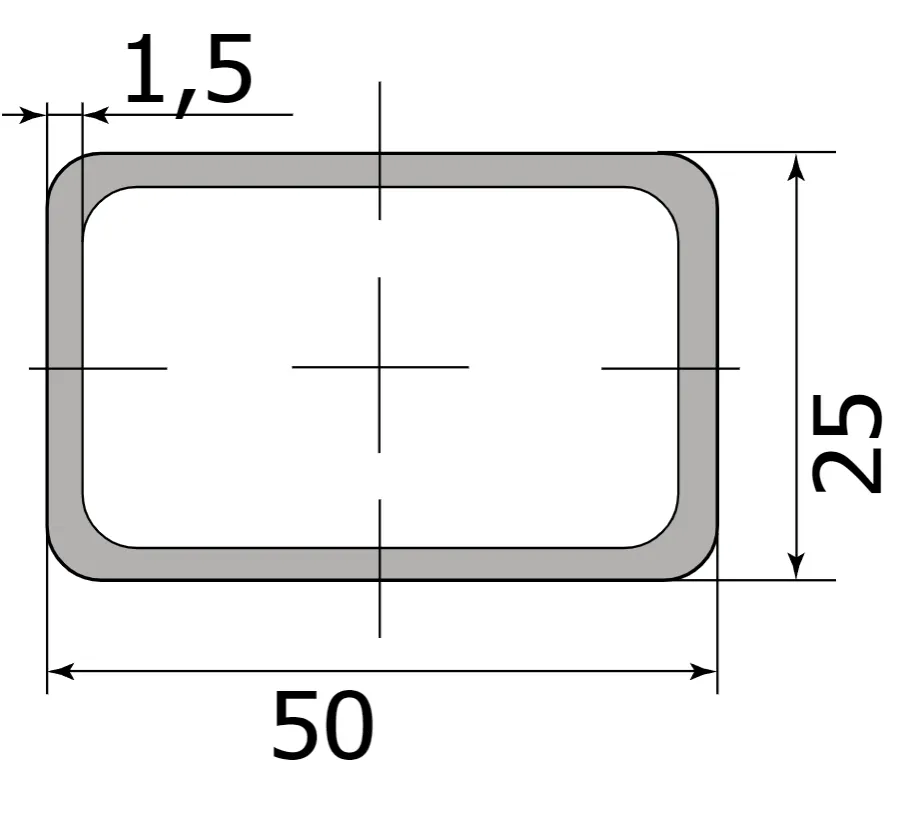 Труба профильная 50*25*1,5 (6,0м)