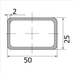 Труба профильная 50*25*2,0 (6,0м)