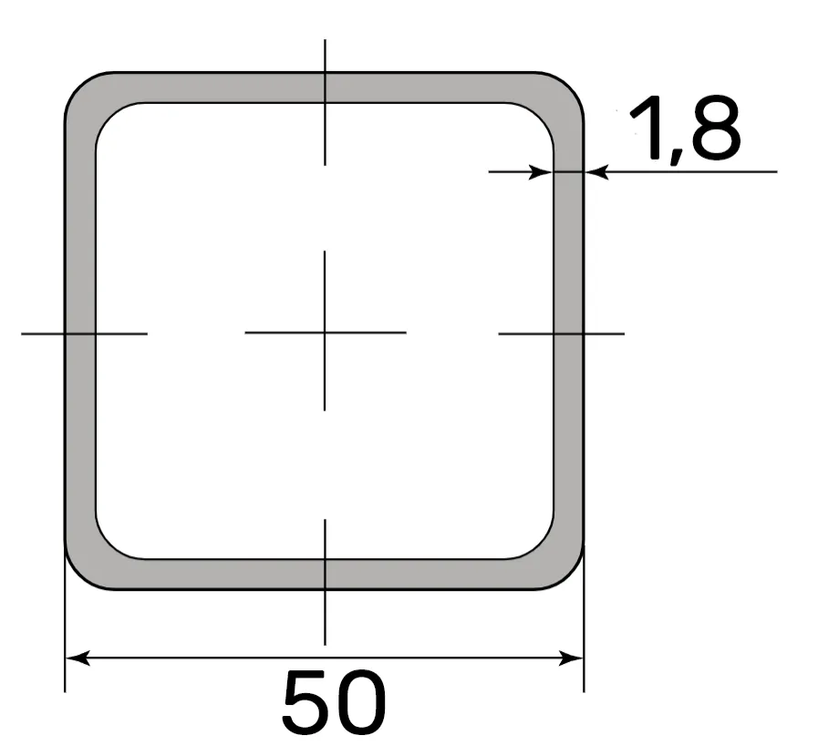 Труба профильная 50*50*1,8   (6,0м)