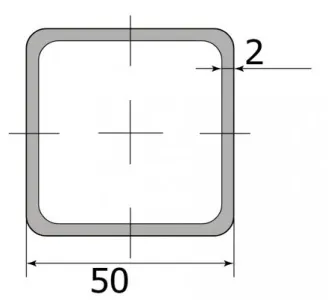 Труба профильная 50*50*2,0   (6,0 м)