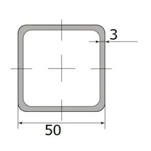 Труба профильная 50*50*3,0  (6,0 м)