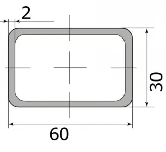 Труба профильная 60*30*2,0 (6,0 м)