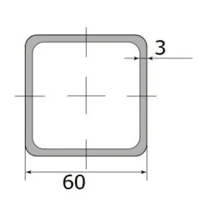 Труба профильная 60*60*3,0  (6,0 м)