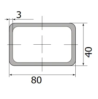 Труба профильная 80*40*3,0 (12 м)