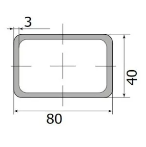 Труба профильная 80*40*3,0 (12 м)