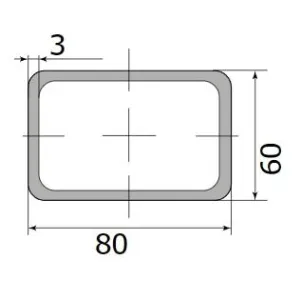 Труба профильная 80*60*3,0 (12 м)