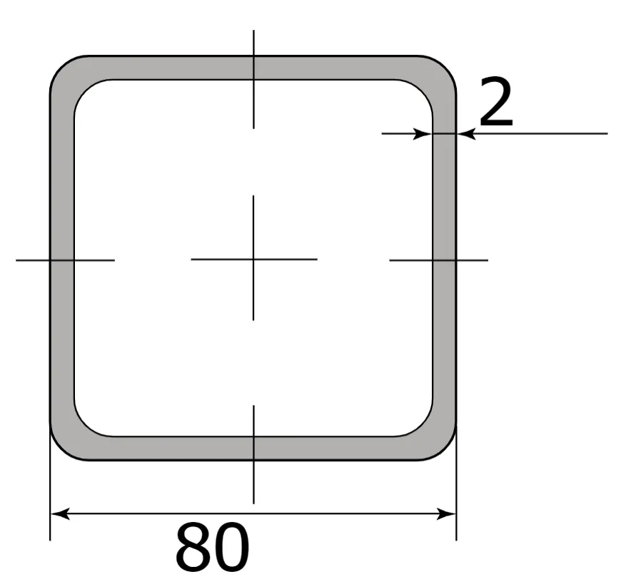 Труба профильная 80*80*2,0  (12 м)