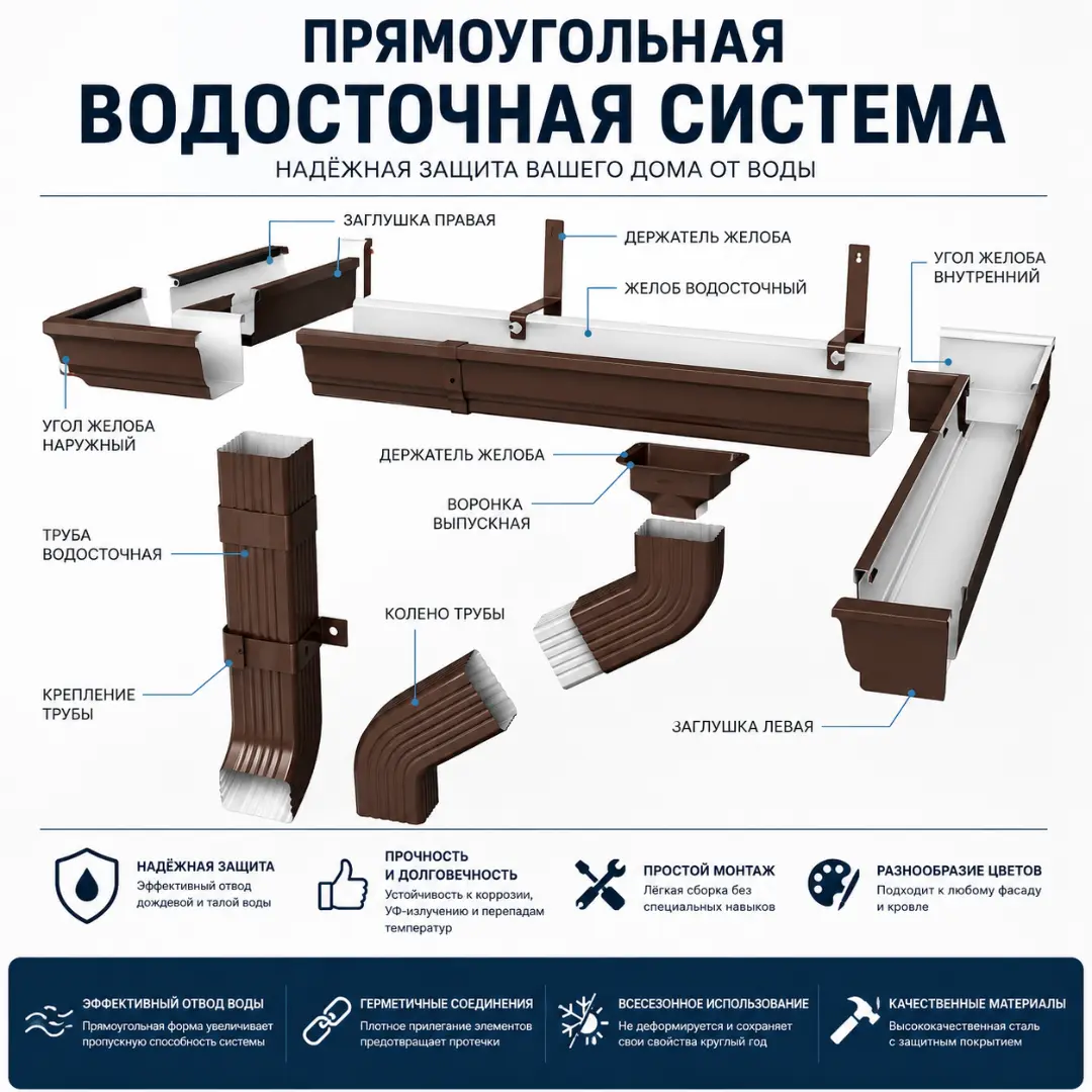 Желоб водосточный 120х86х3000