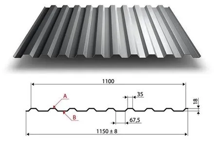 Профнастил МП20 оцинкованный 0,45 мм