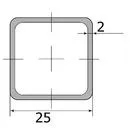 Труба профильная 25*25*2.0 (6,0м) ( некондиция )