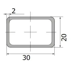 Труба профильная 30*20*2,0  (6,0м) ( некондиция )