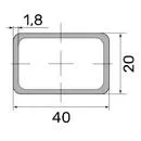 Труба профильная 40*20*1,8 (6,0м) ( некондиция )