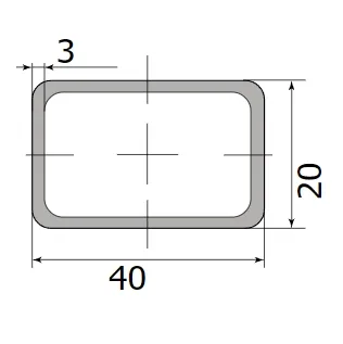 Труба профильная 40*20*3,0  ( 6,0м) ( некондиция )