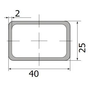 Труба профильная 40*25*2,0  (6,0м) ( некондиция )