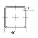 Труба профильная 40*40*3,0  ( 6,0м) ( некондиция )