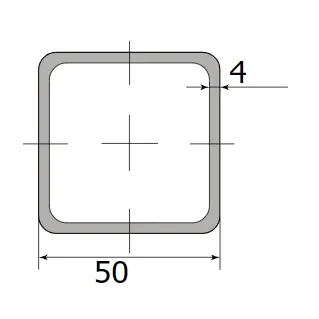 Труба профильная 50*50*4,0  (6,0 м) ( некондиция )
