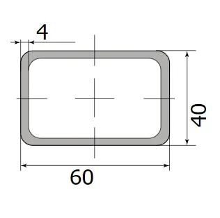 Труба профильная 60*40*4,0  (6,0 м) ( некондиция )