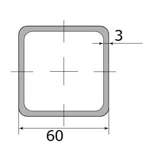 Труба профильная 60*60*3,0  (6,0 м) ( некондиция )