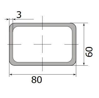 Труба профильная 80*60*3,0 (12 м) ( некондиция )