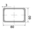 Труба профильная 80*60*3,0 (12 м) ( некондиция )