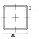 Труба профильная 80*80*2,0  (12 м) ( некондиция )