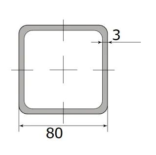 Труба профильная 80*80*3,0  (12 м) ( некондиция )