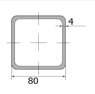 Труба профильная 80*80*4,0  (12 м) ( некондиция )