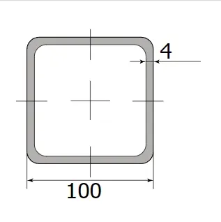 Труба профильная 100*100*4,0 (12 м ) ( некондиция )