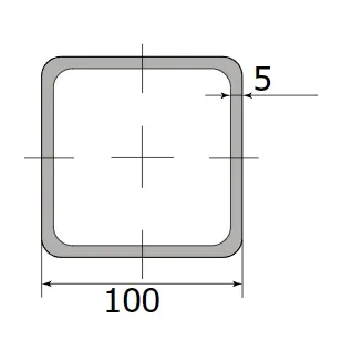 Труба профильная 100*100*5,0 (12 м) ( некондиция )